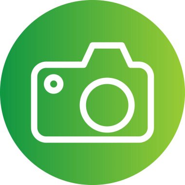 Beyaz arkaplanda vektör kameranın düz simgesi