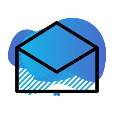 Beyaz arkaplanda vektör mesajı düz simgesi