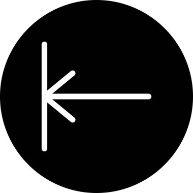 Beyaz arkaplanda sol düz simge