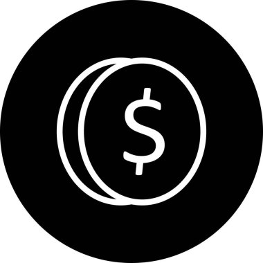 Beyaz arkaplanda sikke düz simgesi