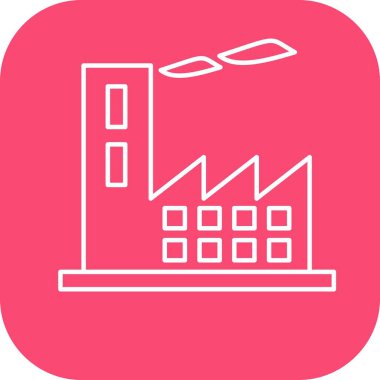 fabrika oluşturma vektör çizgisi simgesi