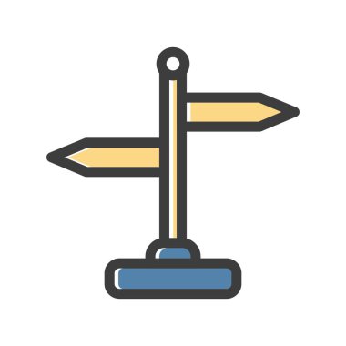 Beyaz arkaplanda vektör yönündeki düz simge