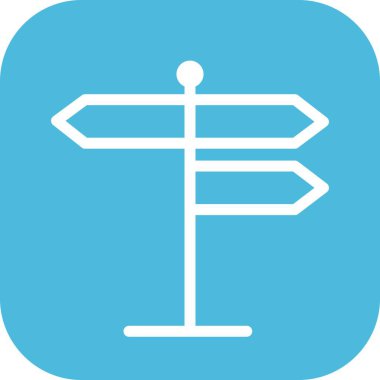 Beyaz arkaplanda vektör yönündeki düz simge