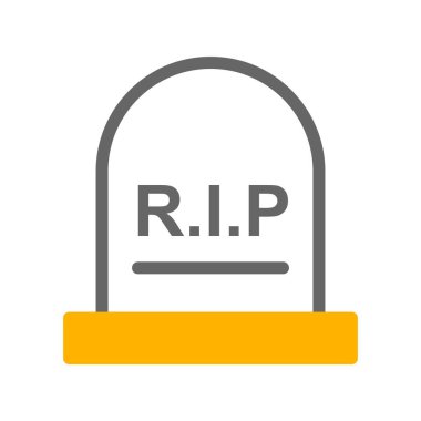 Mezar ikonu. Web için tabut vektör simgelerinin düz çizimi