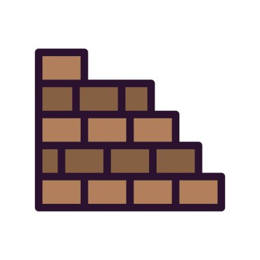 Tuğla duvar simgesi. vektör illüstrasyonu