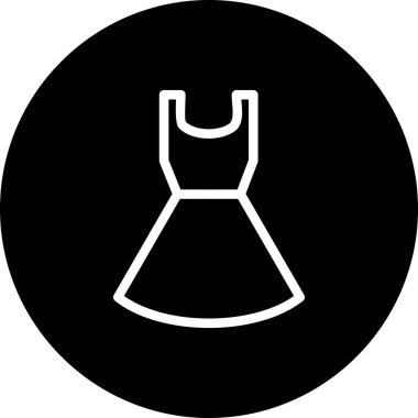 Modern siyah beyaz elbise ikonunun vektör illüstrasyonu