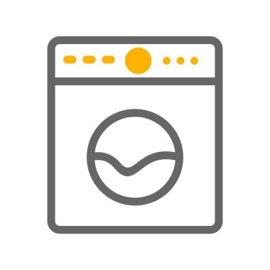 çamaşır makinesi simgesi, vektör illüstrasyonu