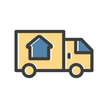 dağıtım kamyonu vektör simgesi