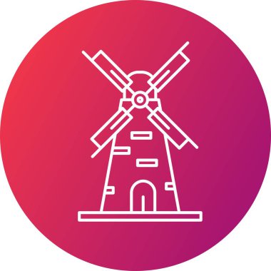 Yel değirmeni ikonu vektör illüstrasyonu