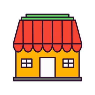 Modern biçim dükkânı simgesinin vektör illüstrasyonu