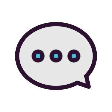 Beyaz arkaplanda Chat düz simgesi