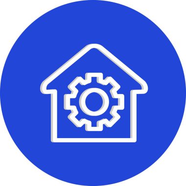 Mavi daireden yapılmış evin vektör simgesi