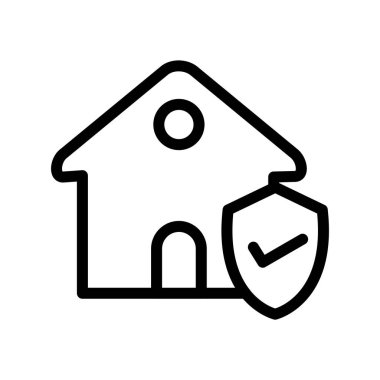 vektör korumalı ev simgesi 