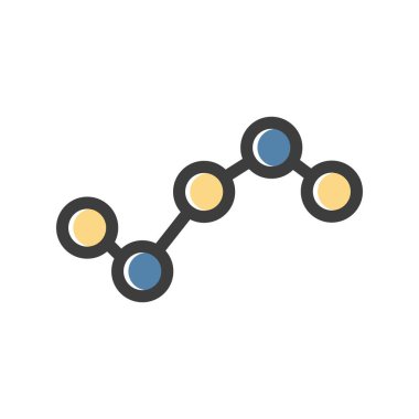 Molekül simgesi. düz dizayn