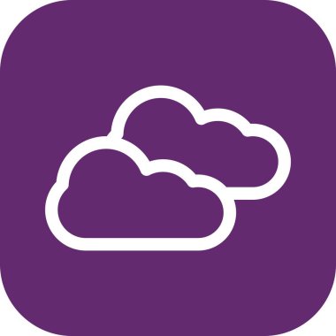 Beyaz arkaplanda düz bulut simgesi