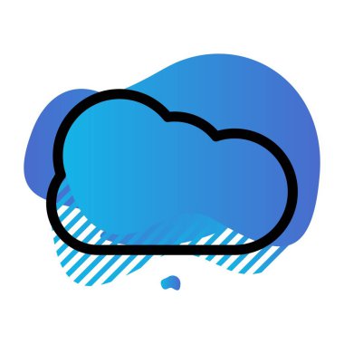 Beyaz arkaplanda düz bulut simgesi