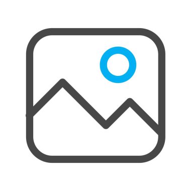 Beyaz arkaplanda vektör galerisi düz simgesi