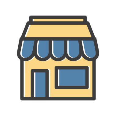 dükkan düz vektör simgesi