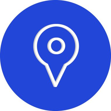 Beyaz arkaplanda vektör konumu düz simgesi