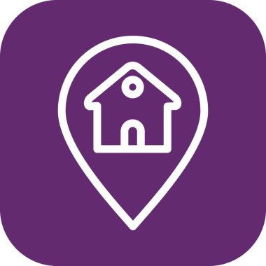 Beyaz arkaplanda vektör konumu düz simgesi