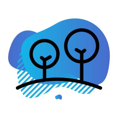 Mavi ve beyaz bir ikonun vektör illüstrasyonu