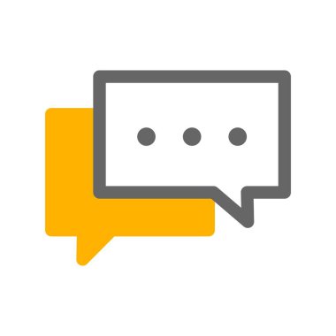 Beyaz arkaplanda Chat düz simgesi