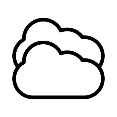 Beyaz arkaplanda düz bulut simgesi