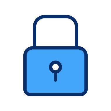 Beyaz arkaplanda düz simge kilitle