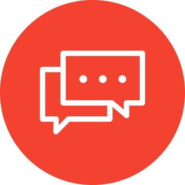 Beyaz arkaplanda Chat düz simgesi