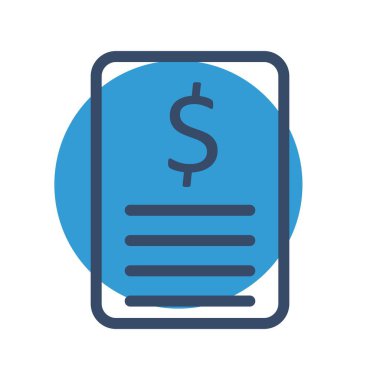 Beyaz arkaplanda vektör Bill düz simgesi