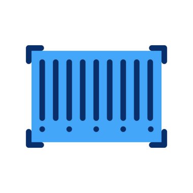  Beyaz arkaplandaki vektör Barkod düz simgesi