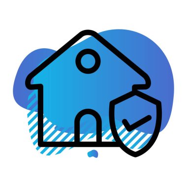 vektör korumalı ev simgesi 