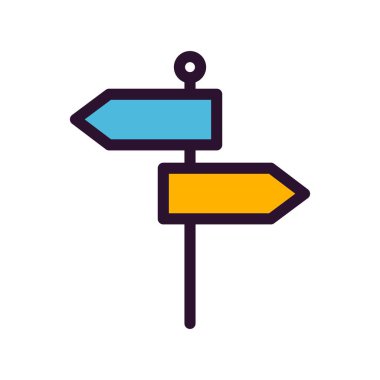 Beyaz arkaplanda vektör yönündeki düz simge