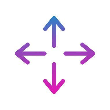 Beyaz arkaplanda vektör yönündeki düz simge