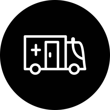Siyah arkaplanda ambulans simgesi
