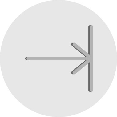 Beyaz arkaplanda sağ düz simge