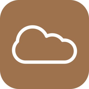 Beyaz arkaplanda düz bulut simgesi