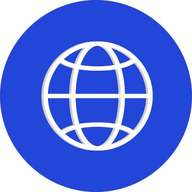 Beyaz arkaplanda Küresel düz simge