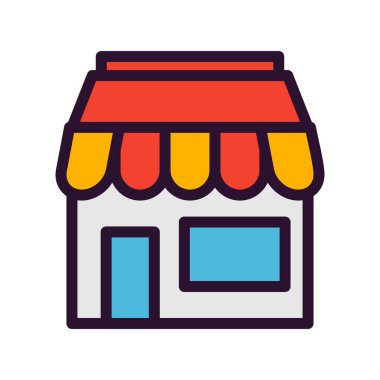 dükkan düz vektör simgesi