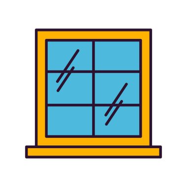 Kapısı olan bir pencerenin vektör çizimi