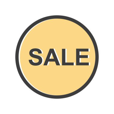 Beyaz arkaplanda vektör satışı simgesi