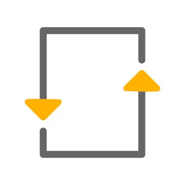 Beyaz arkaplanda düz simge döndür