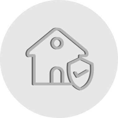 vektör korumalı ev simgesi 
