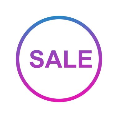 Beyaz arkaplanda vektör satışı simgesi