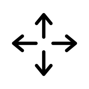 Beyaz arkaplanda vektör yönündeki düz simge