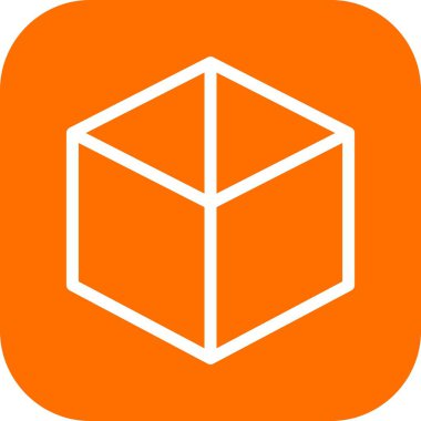 Küp simgesinin vektör illüstrasyonu