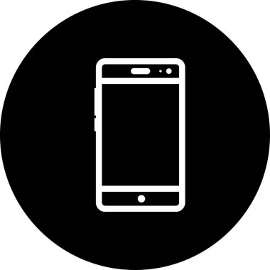 vektör siyah ve beyaz cep telefonu simgesi