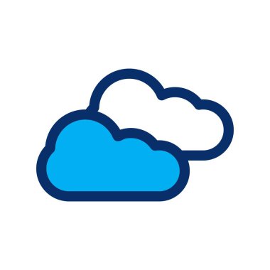 Beyaz arkaplanda düz bulut simgesi