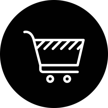 Alışveriş arabası simgesi, vektör illüstrasyonu