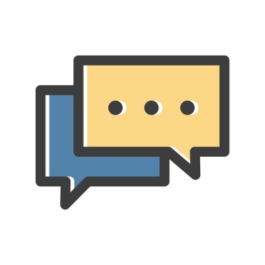 Beyaz arkaplanda Chat düz simgesi